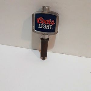 RARE COORS LIGHT BLUE LUCITE CLEAR WOOD HANDLE
